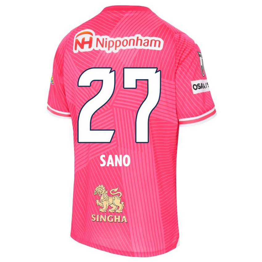 Kinder Taiki Sano #27 Rosa Weiß Heimtrikot Trikot 2024/25 T-Shirt