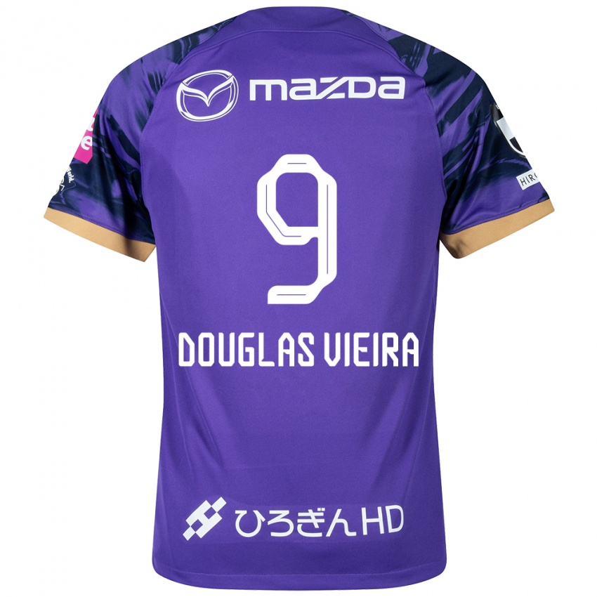 Kinder Douglas Vieira #9 Lila Weiß Heimtrikot Trikot 2024/25 T-Shirt