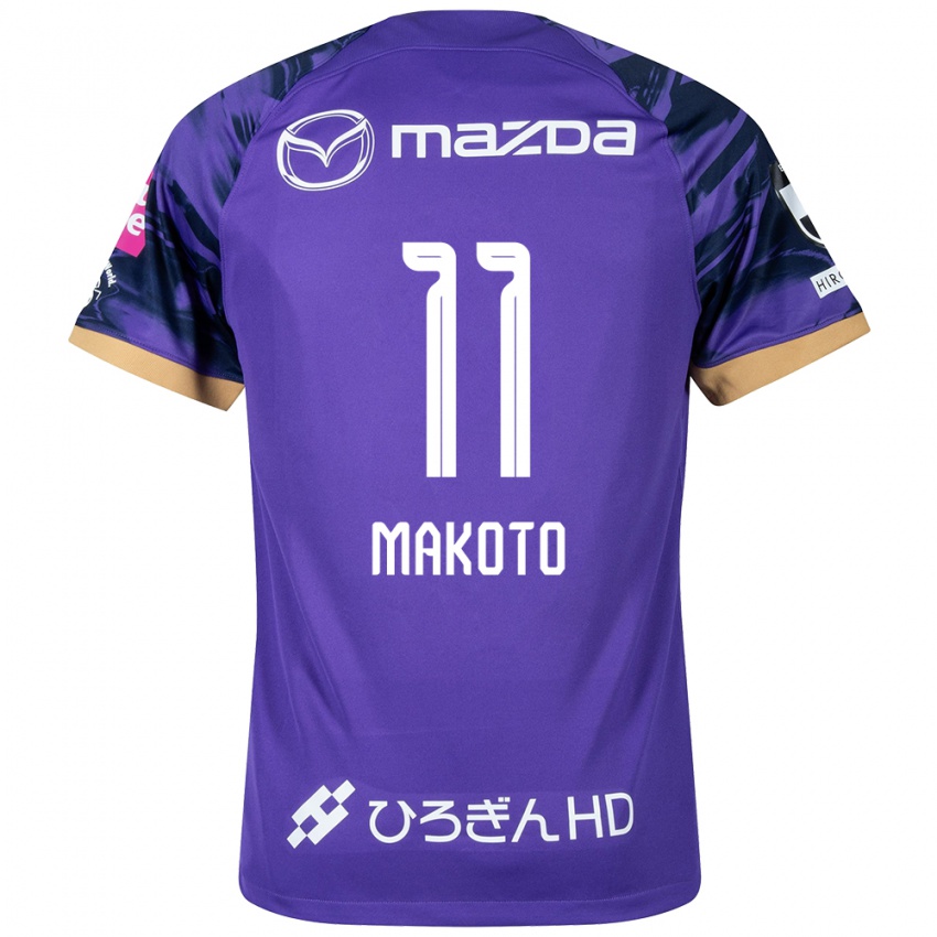 Kinder Makoto Mitsuta #11 Lila Weiß Heimtrikot Trikot 2024/25 T-Shirt