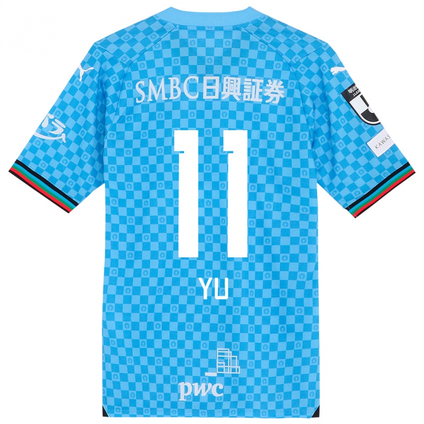 Kinder Yu Kobayashi #11 Azurblau Heimtrikot Trikot 2024/25 T-Shirt