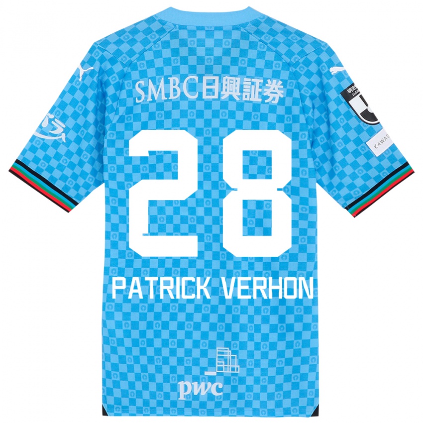 Kinder Patrick Verhon #28 Azurblau Heimtrikot Trikot 2024/25 T-Shirt