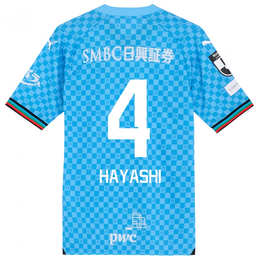 Kinder Shunsuke Hayashi #4 Azurblau Heimtrikot Trikot 2024/25 T-Shirt