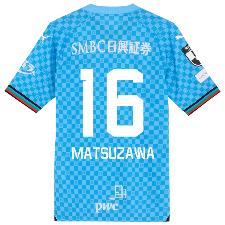 Kinder Naoto Matsuzawa #16 Azurblau Heimtrikot Trikot 2024/25 T-Shirt