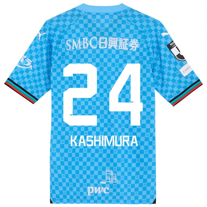 Kinder Ryota Kashimura #24 Azurblau Heimtrikot Trikot 2024/25 T-Shirt