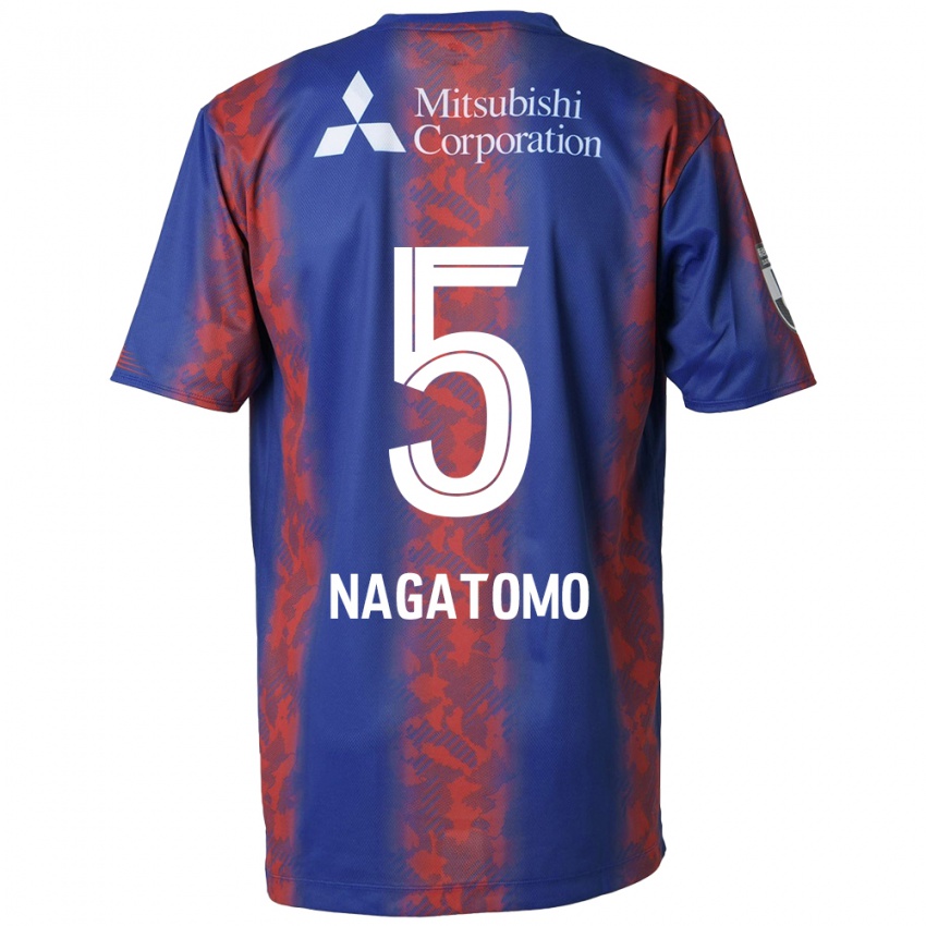 Kinder Yuto Nagatomo #5 Blau Rot Heimtrikot Trikot 2024/25 T-Shirt