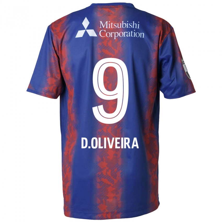 Kinder Diego Oliveira #9 Blau Rot Heimtrikot Trikot 2024/25 T-Shirt