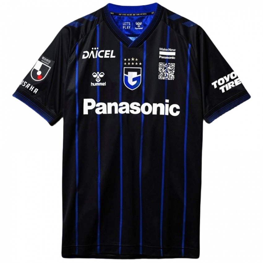 Kinder Takashi Usami #7 Schwarz Blau Heimtrikot Trikot 2024/25 T-Shirt