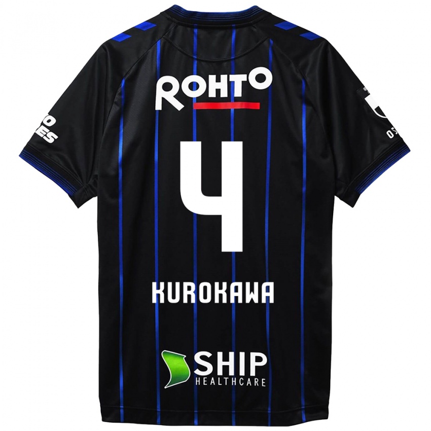 Kinder Keisuke Kurokawa #4 Schwarz Blau Heimtrikot Trikot 2024/25 T-Shirt