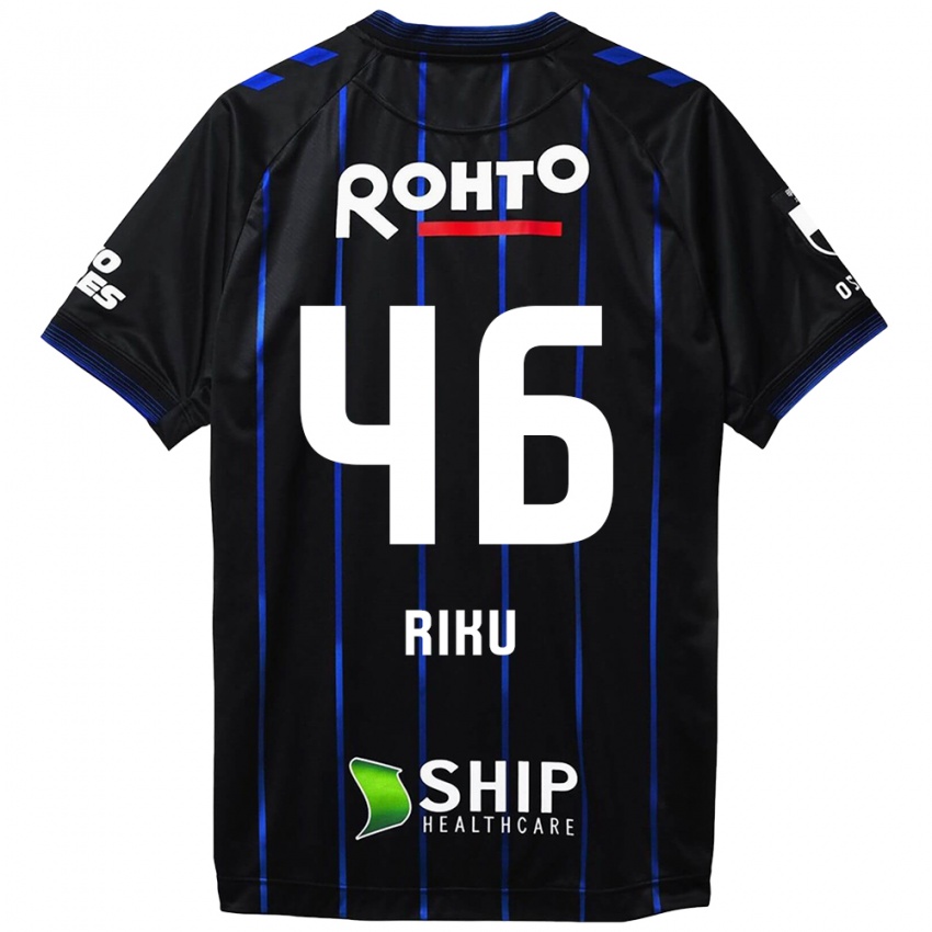 Kinder Riku Matsuda #46 Schwarz Blau Heimtrikot Trikot 2024/25 T-Shirt