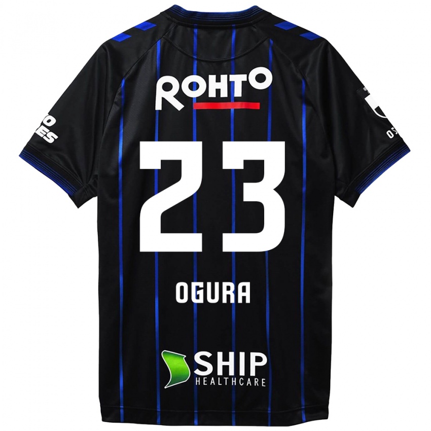 Kinder Shimpei Ogura #23 Schwarz Blau Heimtrikot Trikot 2024/25 T-Shirt