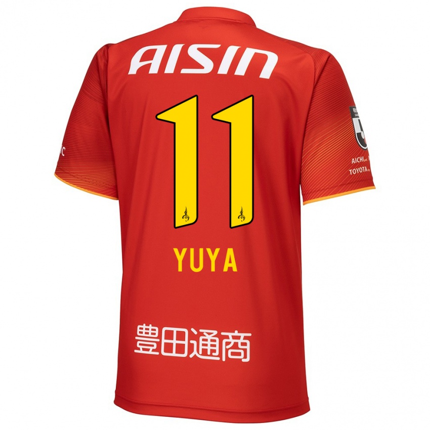 Kinder Yuya Yamagishi #11 Rot Weiß Gelb Heimtrikot Trikot 2024/25 T-Shirt