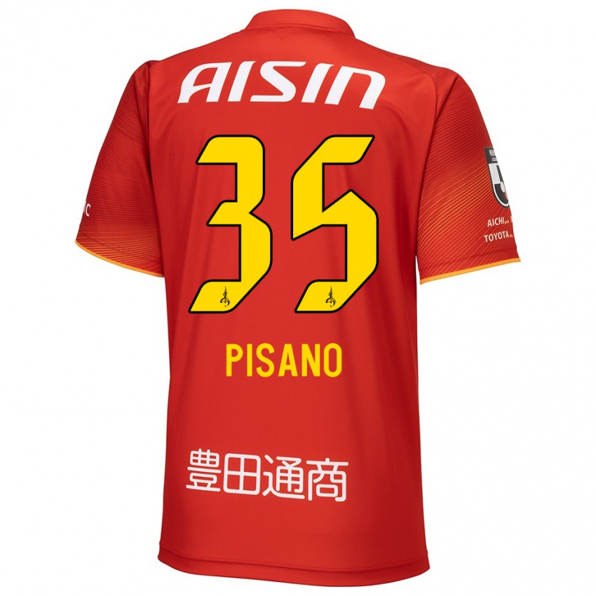 Kinder Alexandre Pisano #35 Rot Weiß Gelb Heimtrikot Trikot 2024/25 T-Shirt