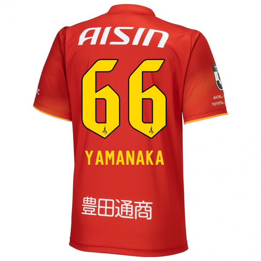 Kinder Ryosuke Yamanaka #66 Rot Weiß Gelb Heimtrikot Trikot 2024/25 T-Shirt