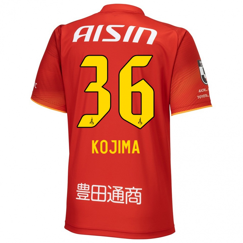 Kinder Aoto Kojima #36 Rot Weiß Gelb Heimtrikot Trikot 2024/25 T-Shirt