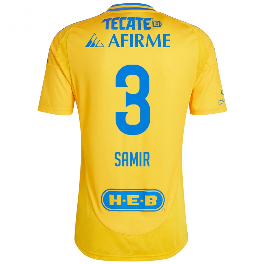 Kinder Samir Caetano #3 Goldgelb Heimtrikot Trikot 2024/25 T-Shirt