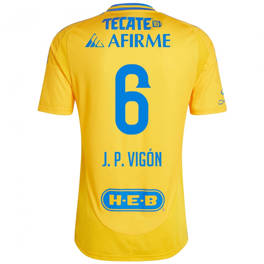 Kinder Juan Pablo Vigón #6 Goldgelb Heimtrikot Trikot 2024/25 T-Shirt