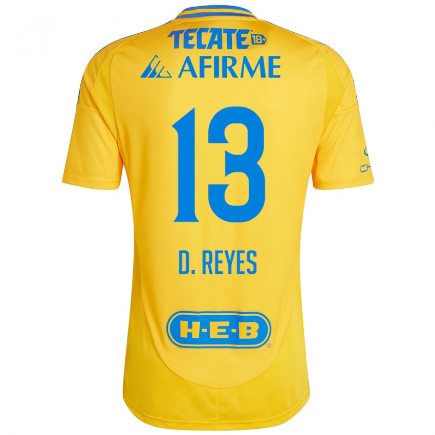 Kinder Diego Reyes #13 Goldgelb Heimtrikot Trikot 2024/25 T-Shirt