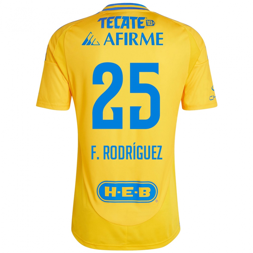 Kinder Felipe Rodríguez #25 Goldgelb Heimtrikot Trikot 2024/25 T-Shirt