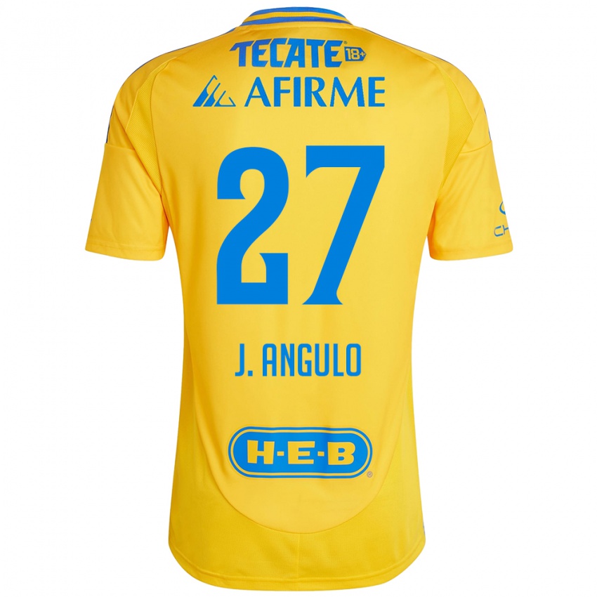 Kinder Jesús Angulo #27 Goldgelb Heimtrikot Trikot 2024/25 T-Shirt