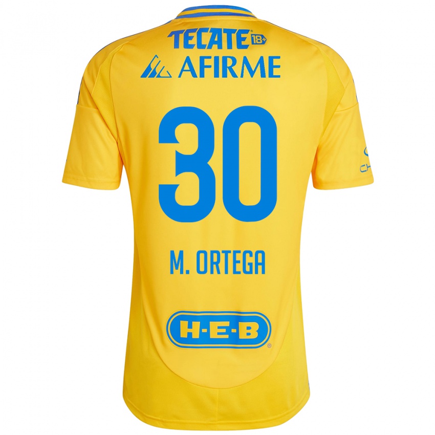 Kinder Miguel Ortega #30 Goldgelb Heimtrikot Trikot 2024/25 T-Shirt