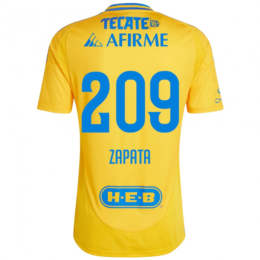 Kinder Jorge Zapata #209 Goldgelb Heimtrikot Trikot 2024/25 T-Shirt