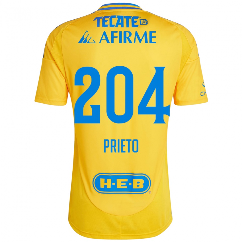 Kinder Leonel Prieto #204 Goldgelb Heimtrikot Trikot 2024/25 T-Shirt