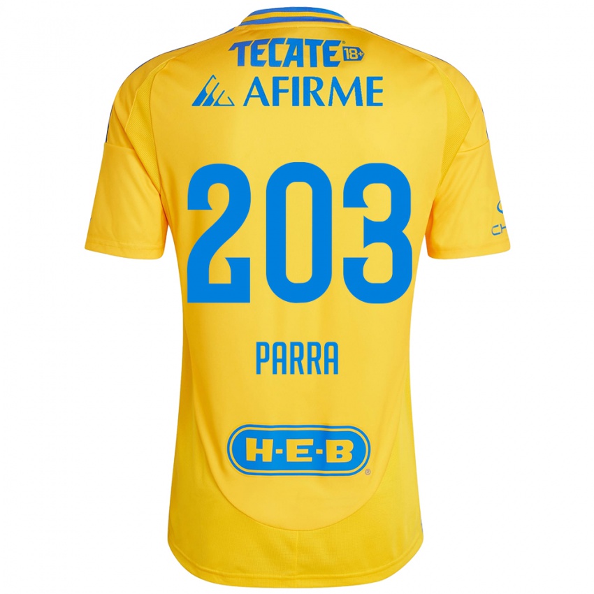 Kinder Bernardo Parra #203 Goldgelb Heimtrikot Trikot 2024/25 T-Shirt