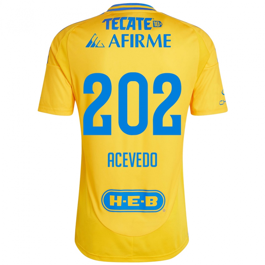 Kinder José Acevedo #202 Goldgelb Heimtrikot Trikot 2024/25 T-Shirt