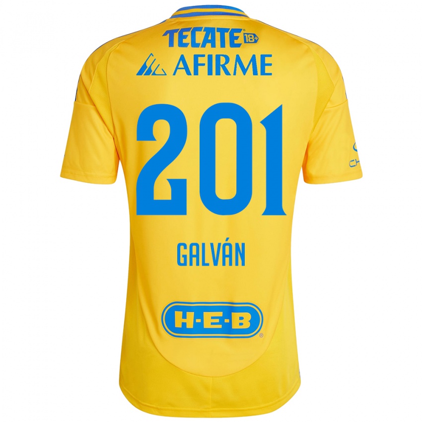 Kinder Isac Galván #201 Goldgelb Heimtrikot Trikot 2024/25 T-Shirt