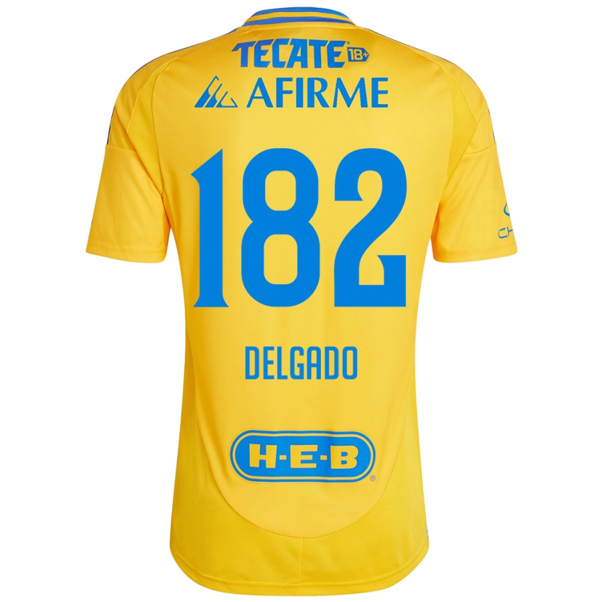 Kinder Arturo Delgado #182 Goldgelb Heimtrikot Trikot 2024/25 T-Shirt