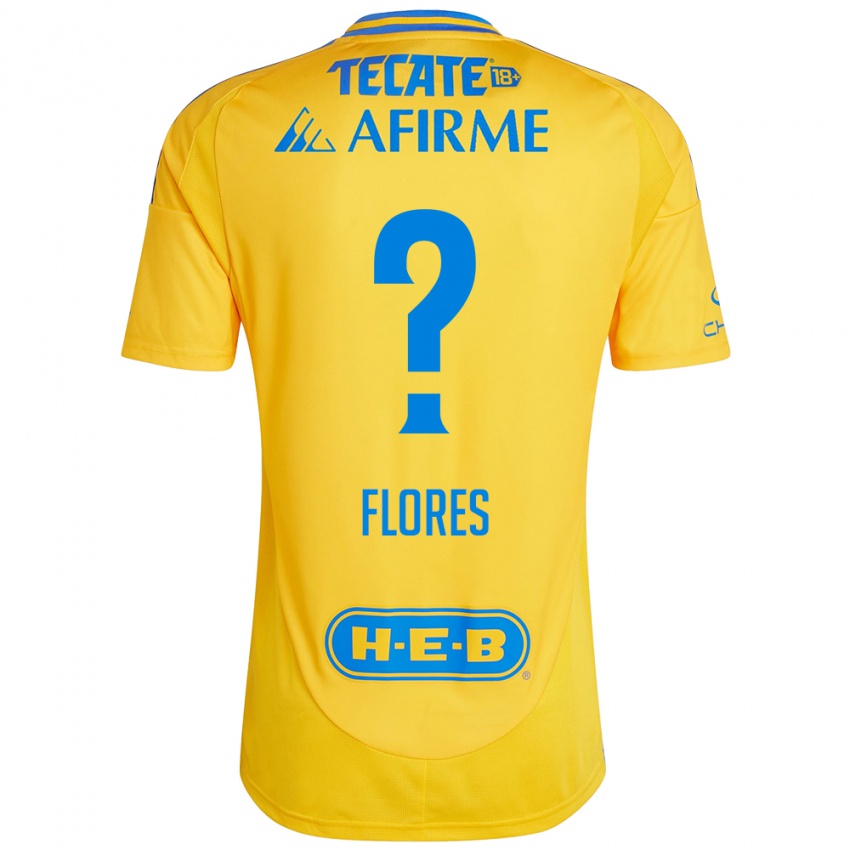 Kinder Hernán Flores #0 Goldgelb Heimtrikot Trikot 2024/25 T-Shirt