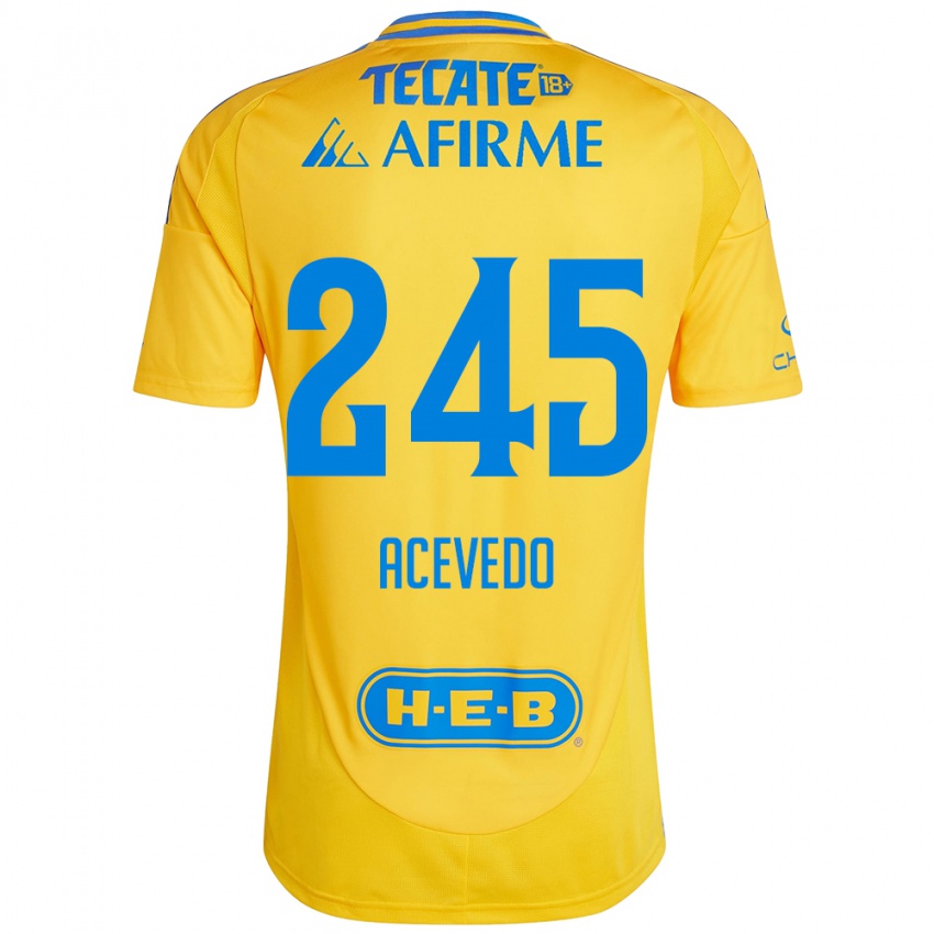 Kinder Kevin Acevedo #245 Goldgelb Heimtrikot Trikot 2024/25 T-Shirt