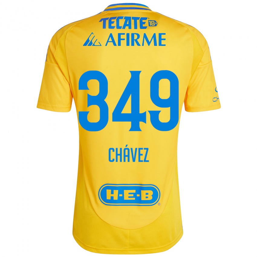 Kinder Jorge Chávez #349 Goldgelb Heimtrikot Trikot 2024/25 T-Shirt