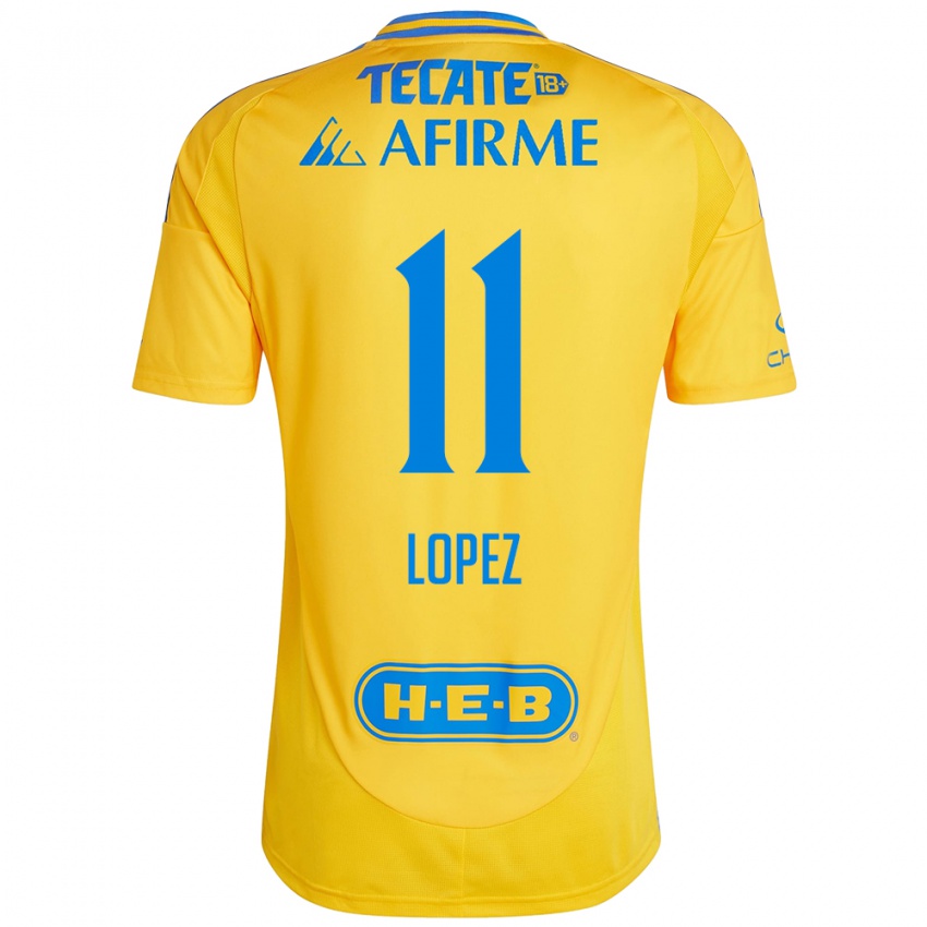 Kinder Nicolas Lopez #11 Goldgelb Heimtrikot Trikot 2024/25 T-Shirt