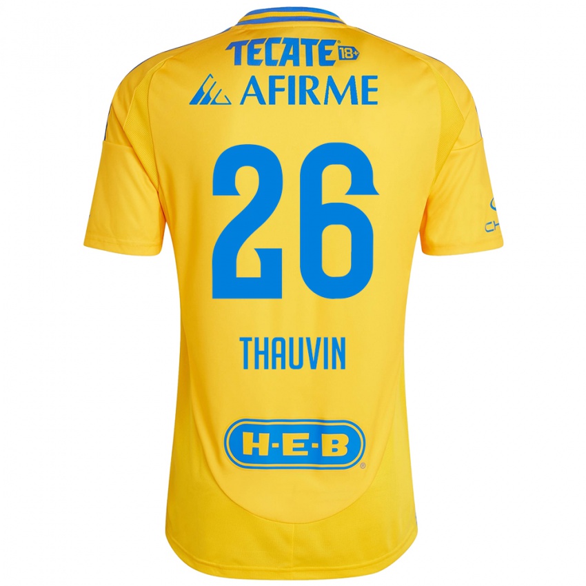 Kinder Florian Thauvin #26 Goldgelb Heimtrikot Trikot 2024/25 T-Shirt