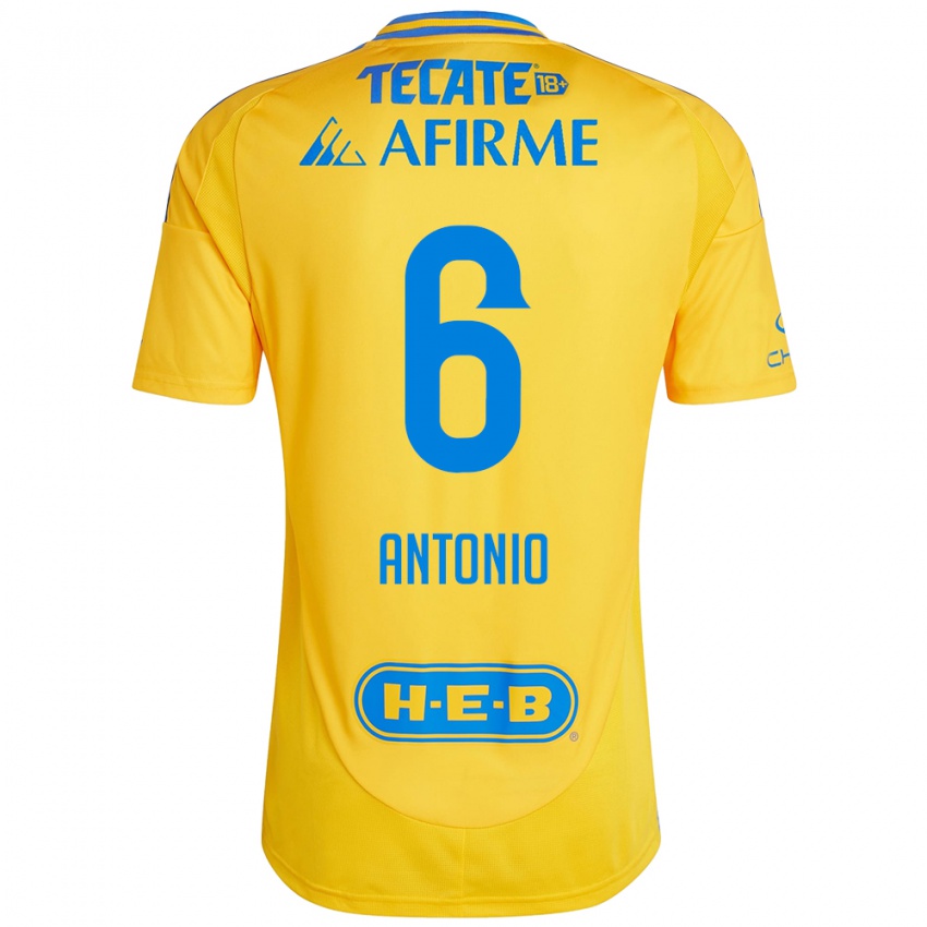 Kinder Nancy Antonio #6 Goldgelb Heimtrikot Trikot 2024/25 T-Shirt