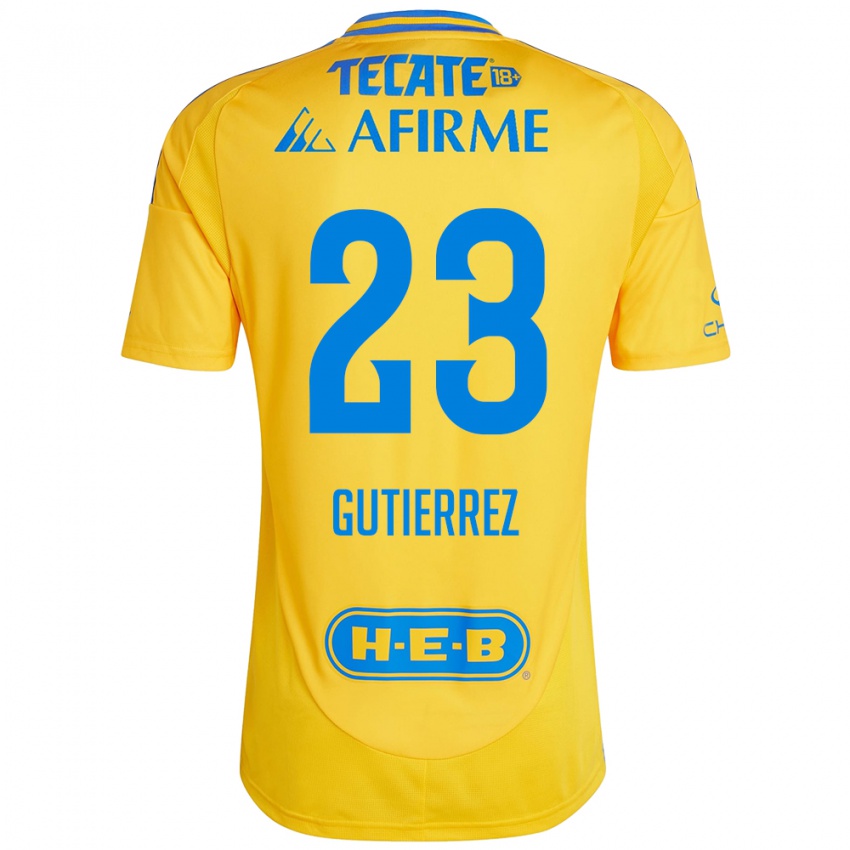 Kinder Jana Gutierrez #23 Goldgelb Heimtrikot Trikot 2024/25 T-Shirt