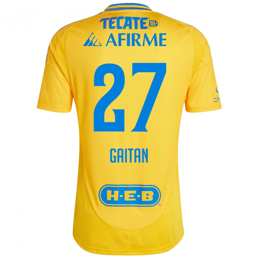 Kinder Natalia Gaitan #27 Goldgelb Heimtrikot Trikot 2024/25 T-Shirt