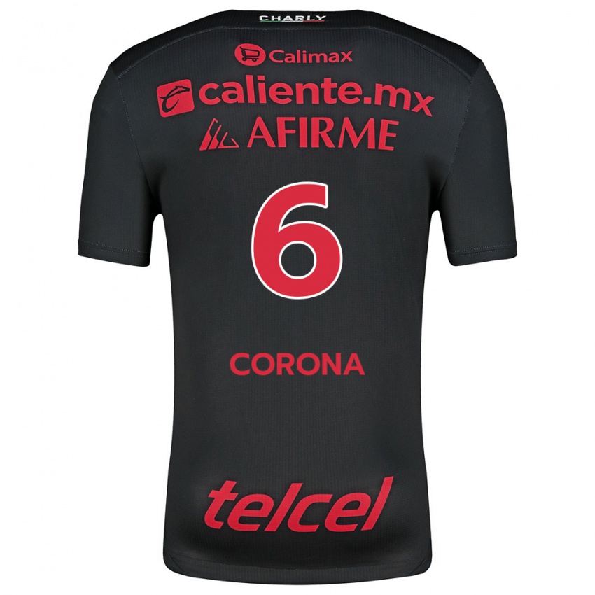 Kinder Joe Corona #6 Schwarz Rot Heimtrikot Trikot 2024/25 T-Shirt