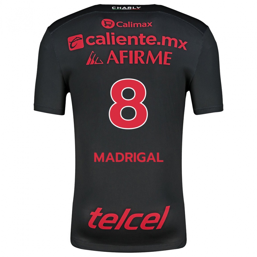 Kinder Fernando Madrigal #8 Schwarz Rot Heimtrikot Trikot 2024/25 T-Shirt