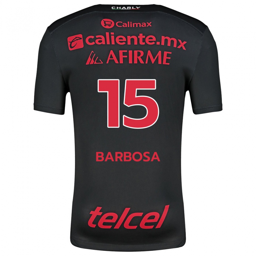 Kinder Diego Barbosa #15 Schwarz Rot Heimtrikot Trikot 2024/25 T-Shirt