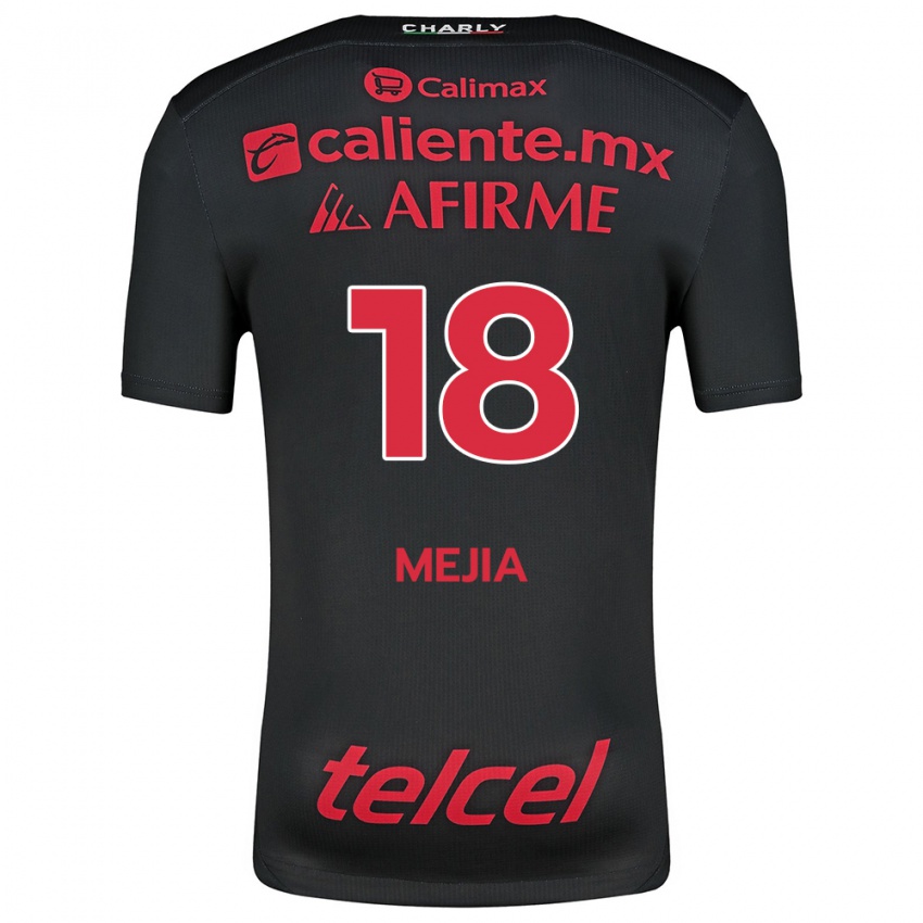 Kinder Aarón Mejía #18 Schwarz Rot Heimtrikot Trikot 2024/25 T-Shirt