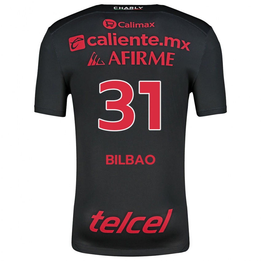 Kinder Unai Bilbao #31 Schwarz Rot Heimtrikot Trikot 2024/25 T-Shirt