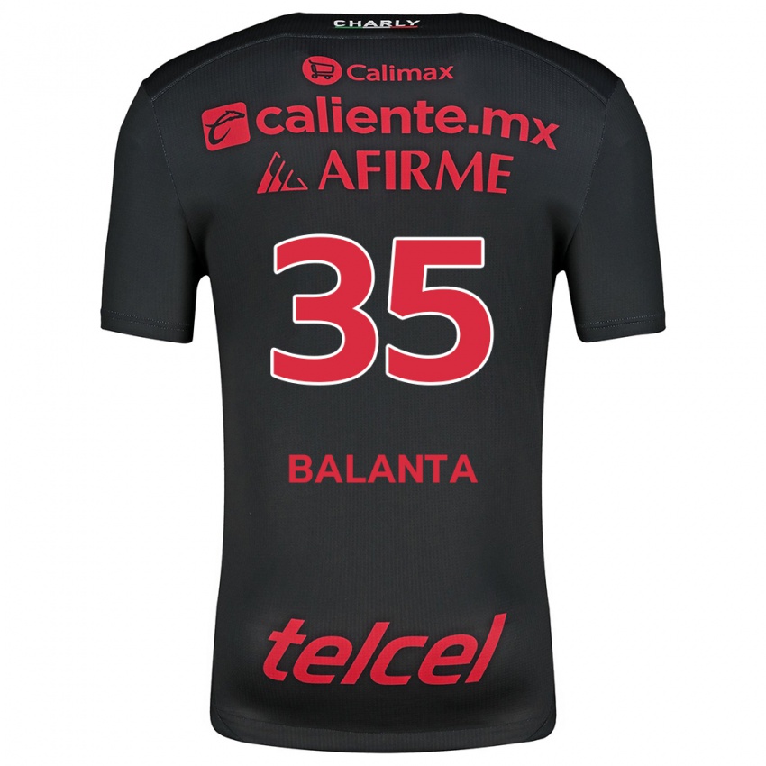 Kinder Kevin Balanta #35 Schwarz Rot Heimtrikot Trikot 2024/25 T-Shirt