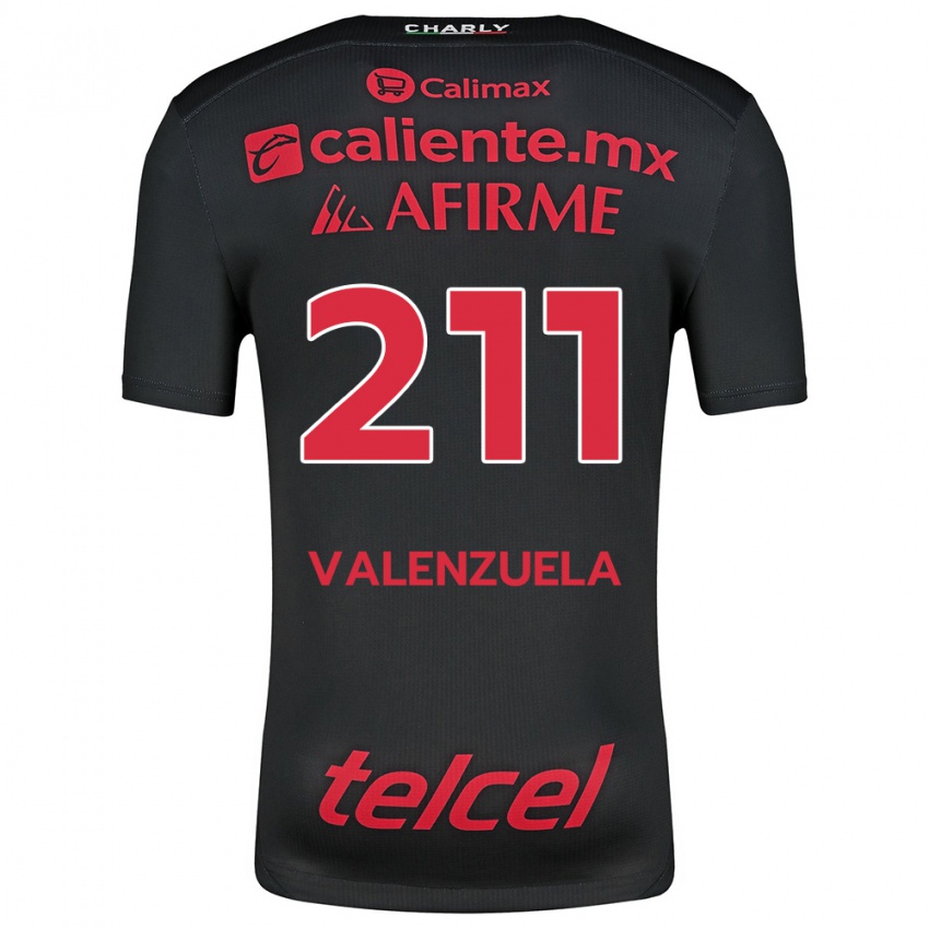 Kinder Aldieri Valenzuela #211 Schwarz Rot Heimtrikot Trikot 2024/25 T-Shirt