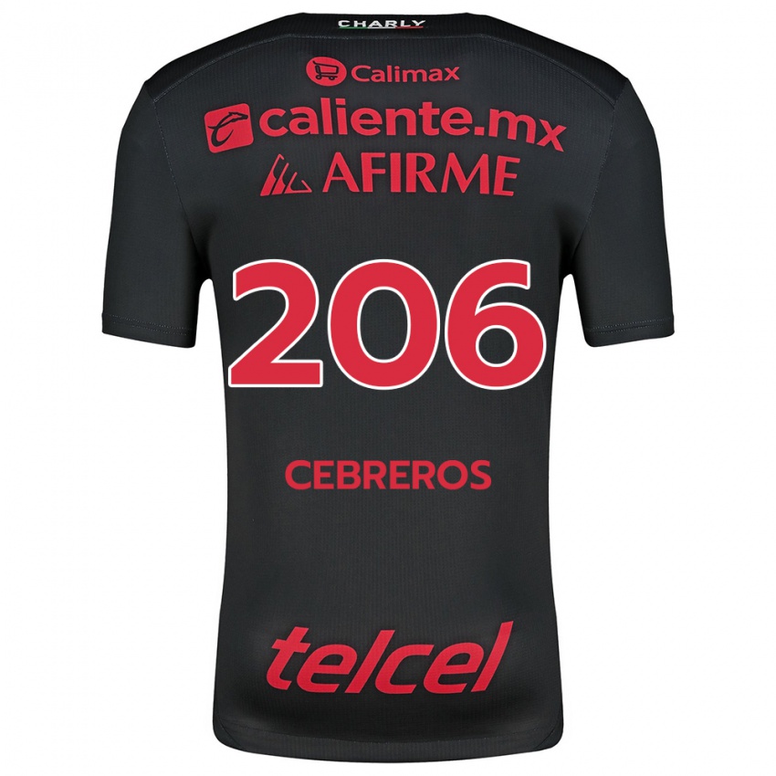 Kinder Luis Cebreros #206 Schwarz Rot Heimtrikot Trikot 2024/25 T-Shirt