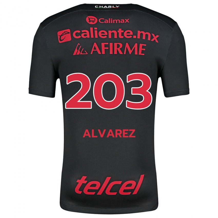 Kinder Jaime Álvarez #203 Schwarz Rot Heimtrikot Trikot 2024/25 T-Shirt