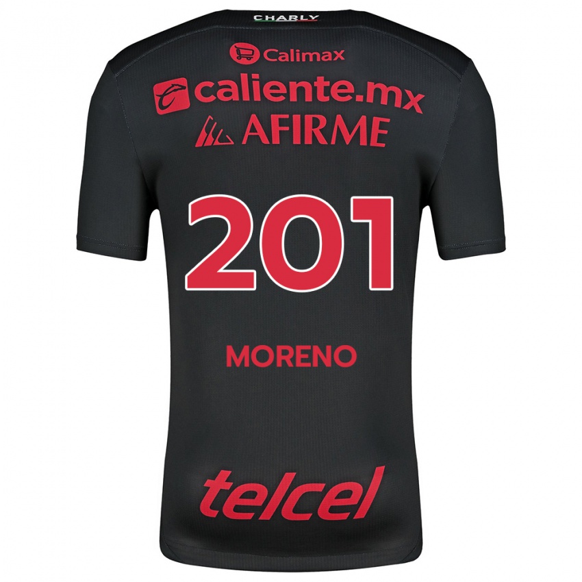 Kinder Jesús Moreno #201 Schwarz Rot Heimtrikot Trikot 2024/25 T-Shirt