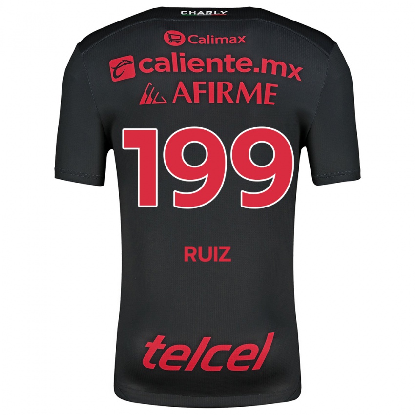 Kinder Emilio Ruiz #199 Schwarz Rot Heimtrikot Trikot 2024/25 T-Shirt