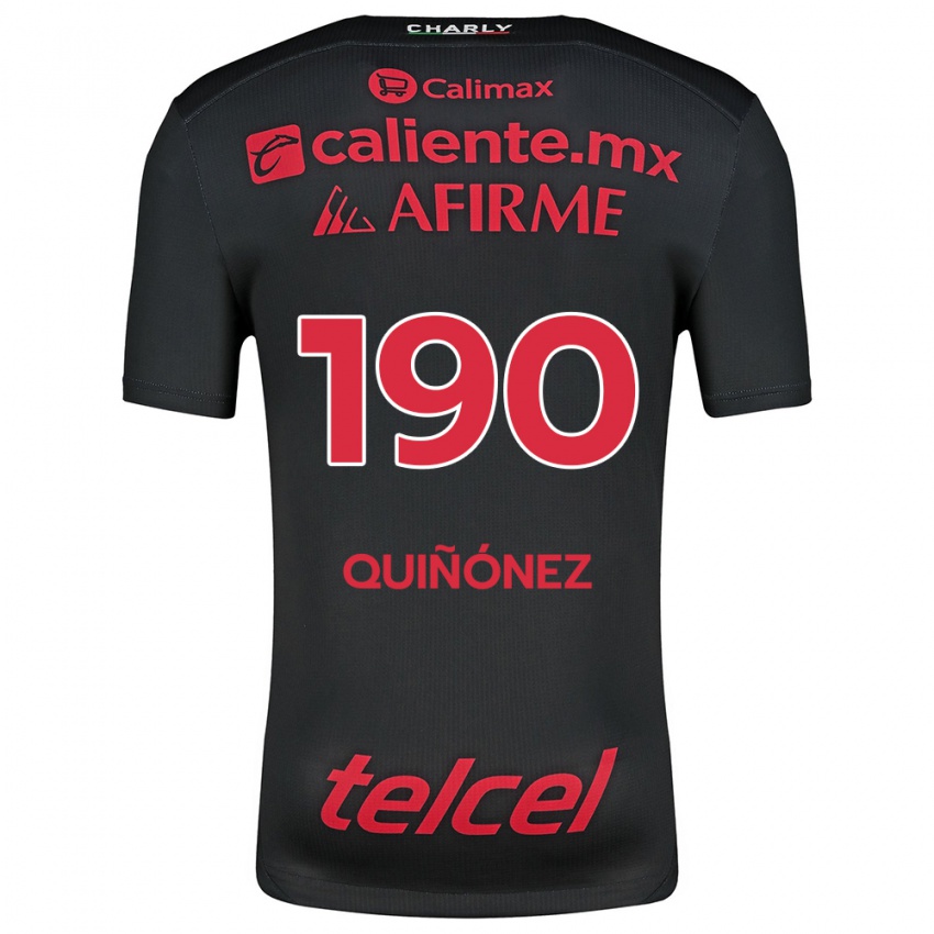 Kinder Martín Quiñónez #190 Schwarz Rot Heimtrikot Trikot 2024/25 T-Shirt